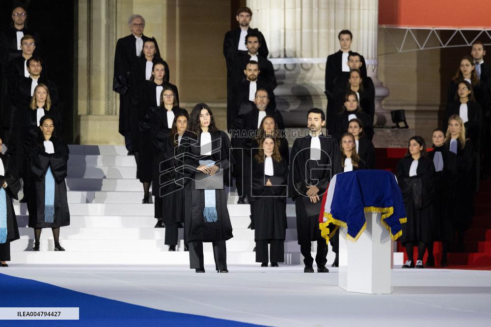 Induction ceremony of Robert Badinter at the Pantheon - Paris