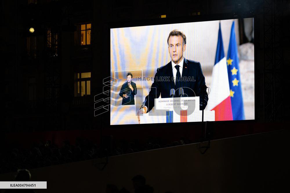 Induction ceremony of Robert Badinter at the Pantheon - Paris