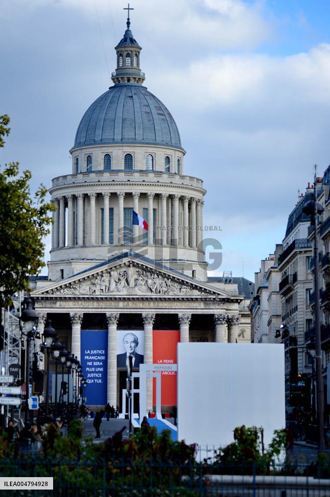 Final Preparations Before Robert Badinter Honor At Pantheon - Paris