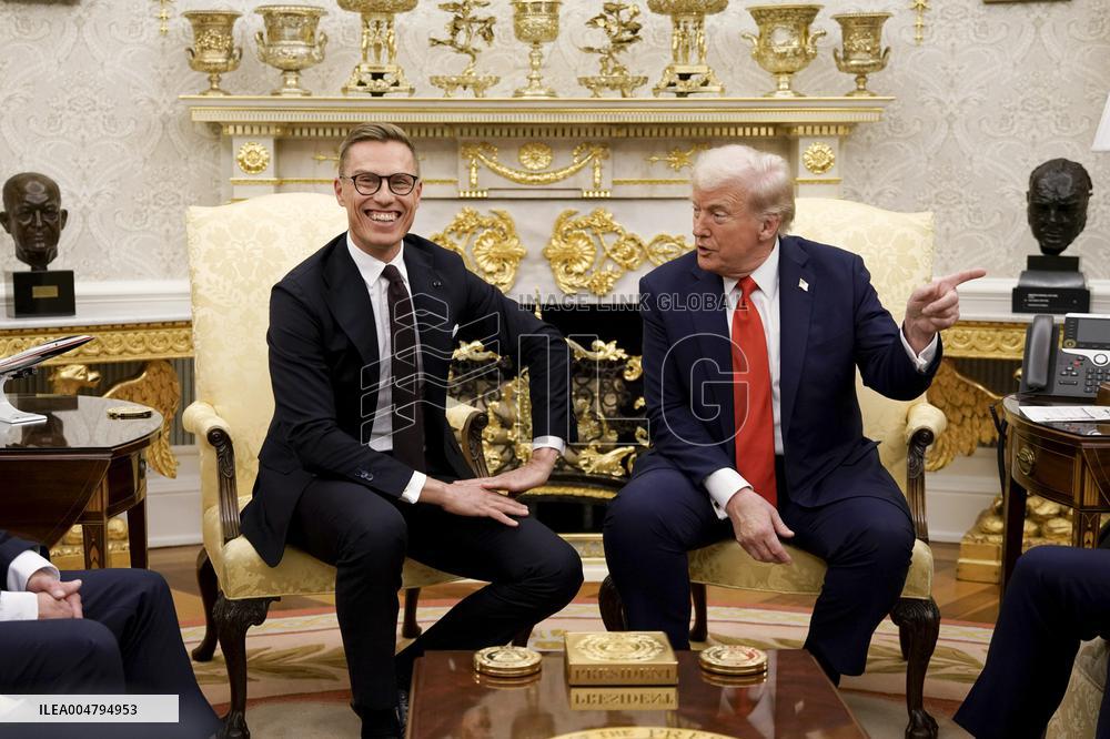 President Stubb and Prime Minister Orpo meeting President Trump in Washington D.C.