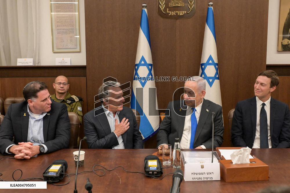 Netanyahu Witkoff and Kushner Attend Israeli Goverment Meeting - Jerusalem