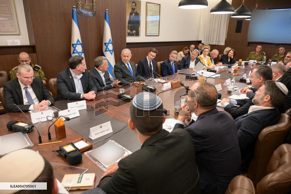 Netanyahu Witkoff and Kushner Attend Israeli Goverment Meeting - Jerusalem