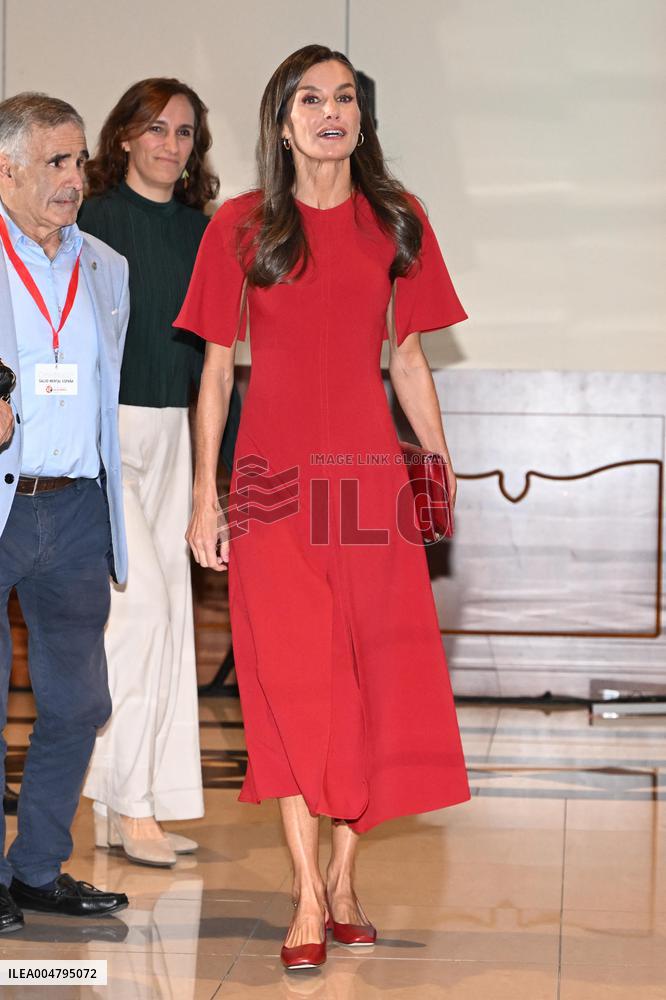 Queen Letizia At Mental Health Confederation Event - Madrid