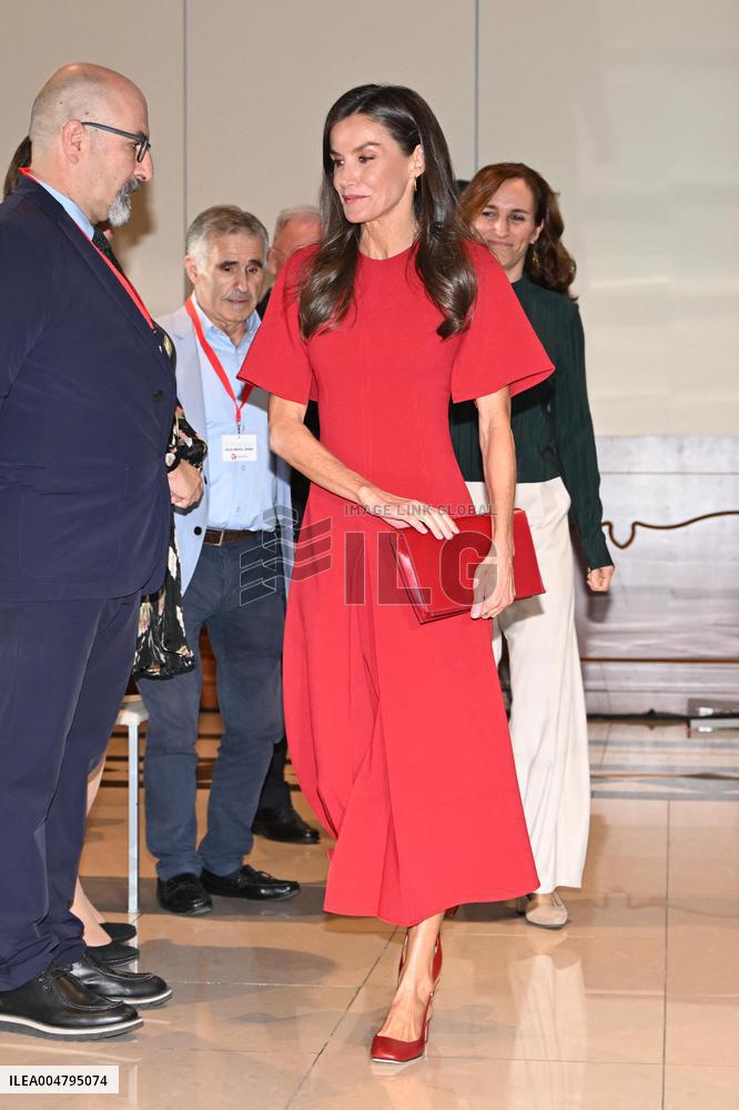 Queen Letizia At Mental Health Confederation Event - Madrid