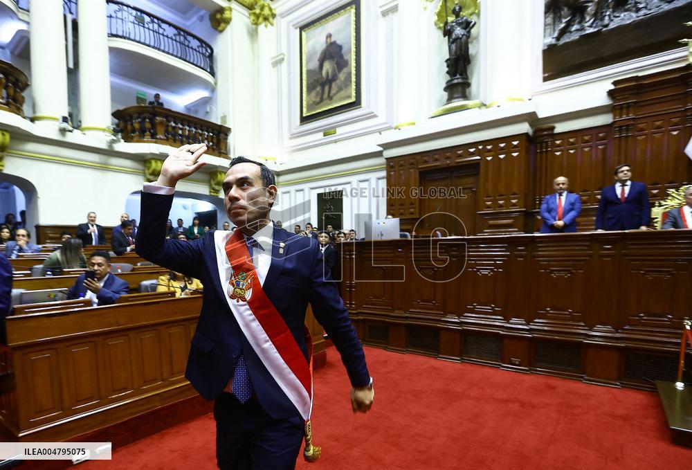 Jose Jeri Swearing In as New President of Peru