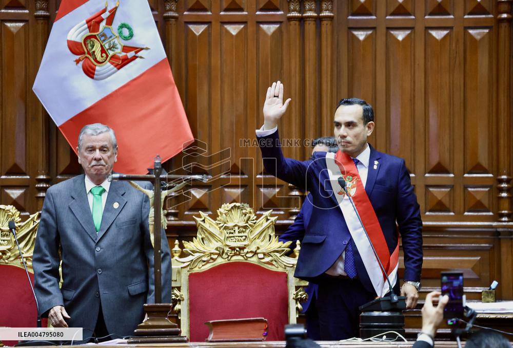 Jose Jeri Swearing In as New President of Peru