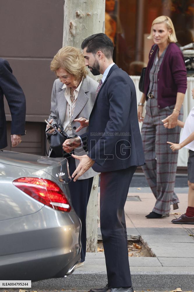 Queen Sofia Leaves A Restaurant With Her Brother-In-Law, Carlos Zurita - Madrid