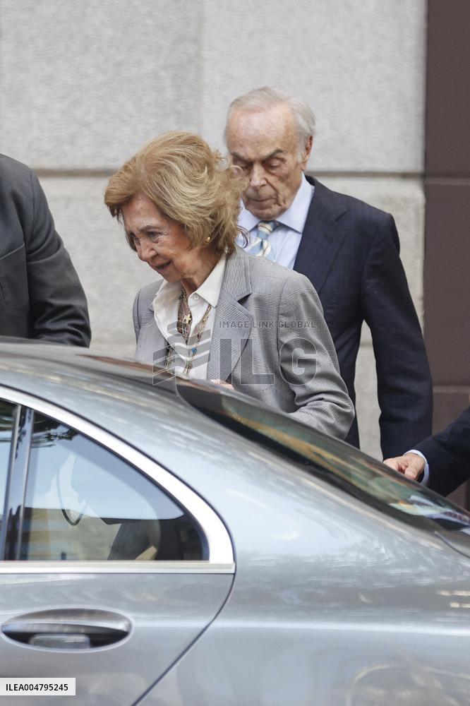 Queen Sofia Leaves A Restaurant With Her Brother-In-Law, Carlos Zurita - Madrid