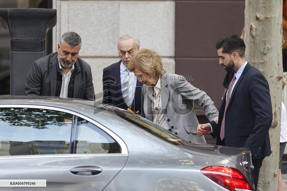 Queen Sofia Leaves A Restaurant With Her Brother-In-Law, Carlos Zurita - Madrid