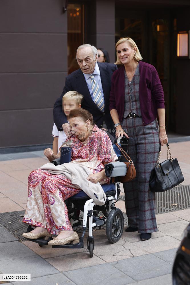 Queen Sofia Leaves A Restaurant With Her Brother-In-Law, Carlos Zurita - Madrid