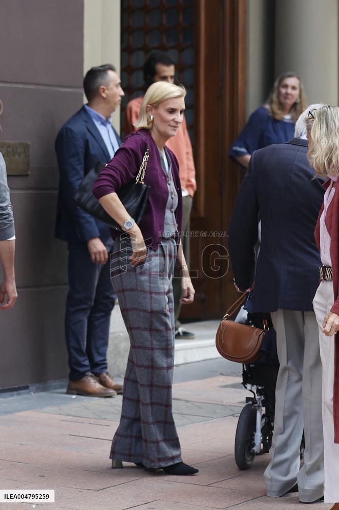 Queen Sofia Leaves A Restaurant With Her Brother-In-Law, Carlos Zurita - Madrid