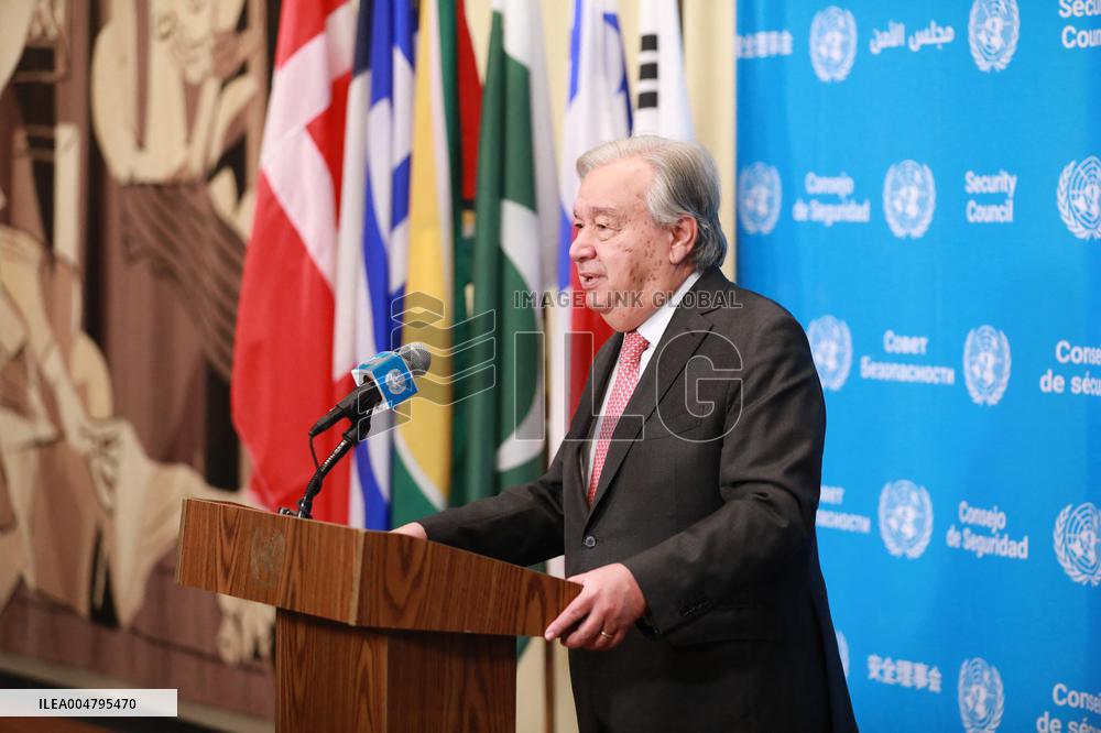 Antonio Guterres Gaza Announcement - NYC