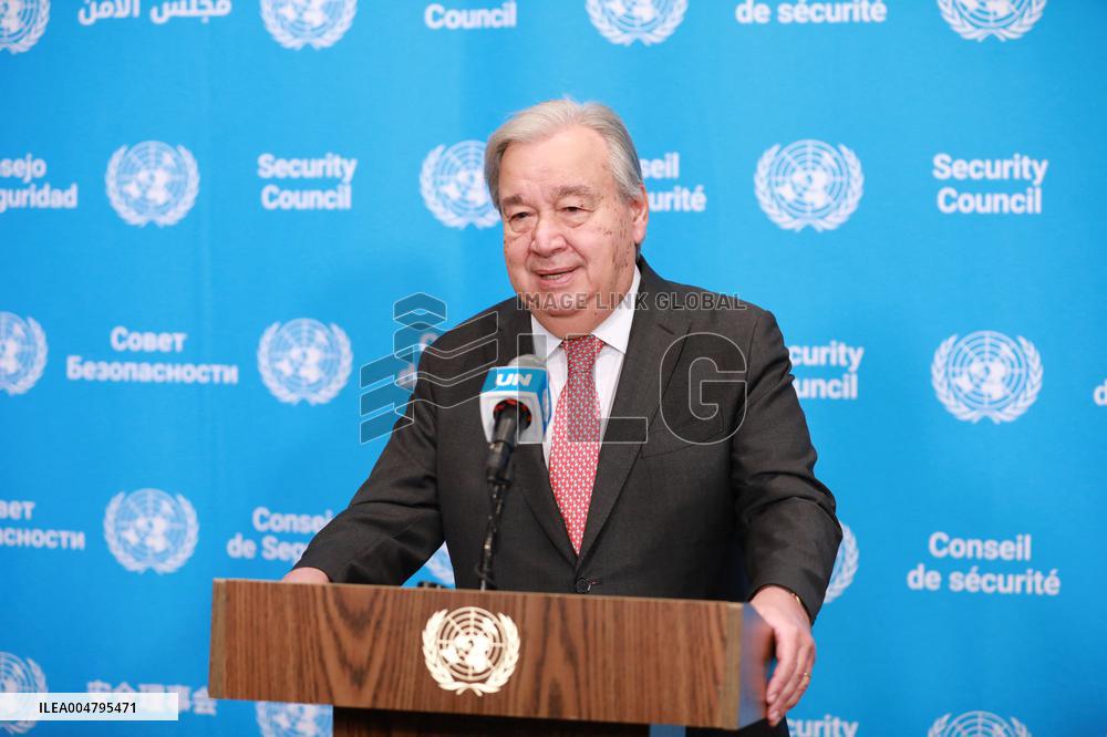 Antonio Guterres Gaza Announcement - NYC