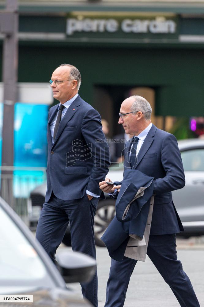 Arrival of party leaders outside the Élysée Palace - Paris AJ