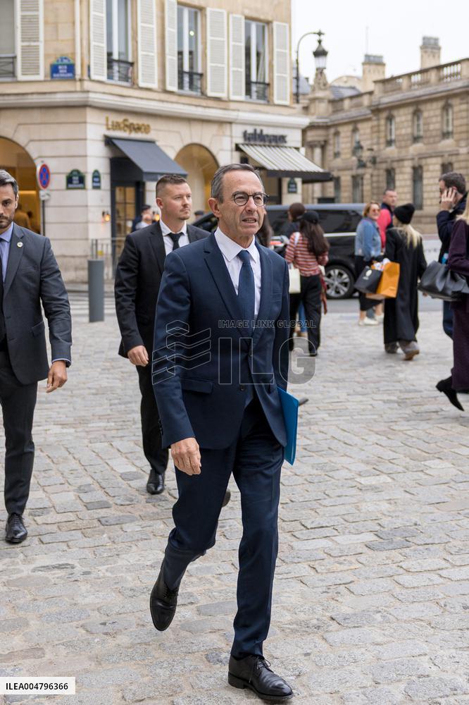 Departure of party leaders outside the Elysee Palace - Paris AJ
