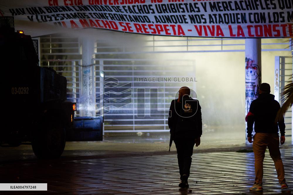 Clashes in Bogota's National University after Alleged Bomb Threat