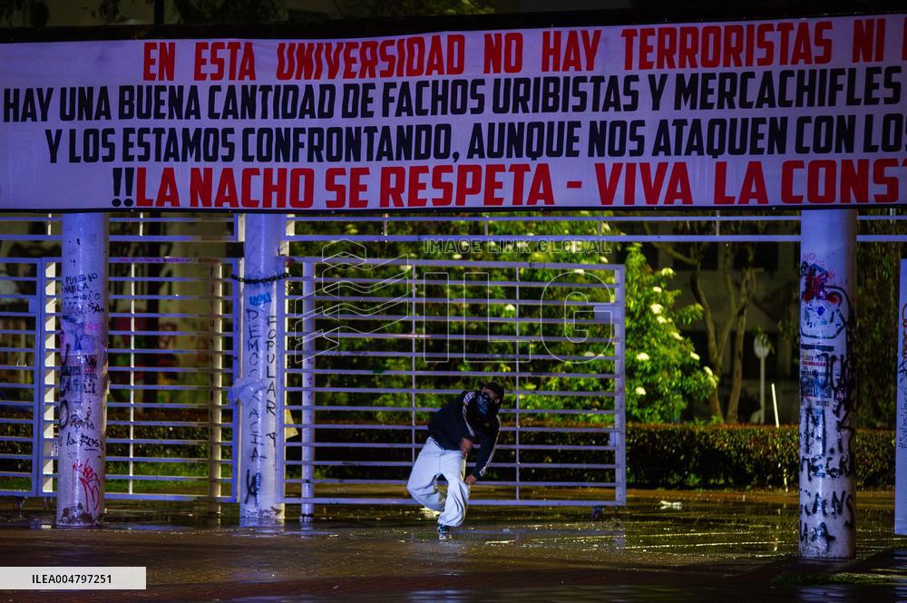 Clashes in Bogota's National University after Alleged Bomb Threat