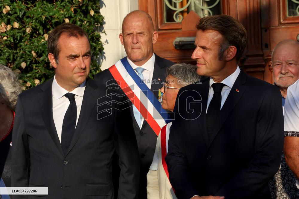 Emmanuel Macron at 81st Liberation Anniversary in Bormes-les-Mimosas