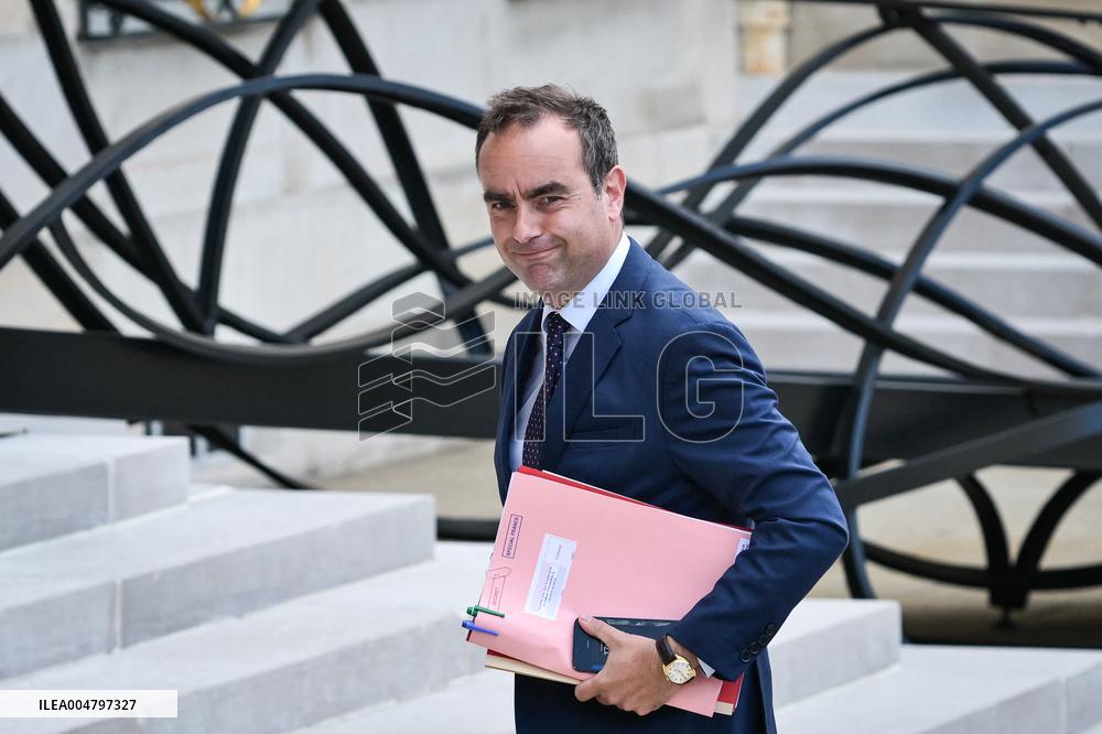 French Minister for the Armed Forces Sebastien Lecornu arrives at the Elysee FA