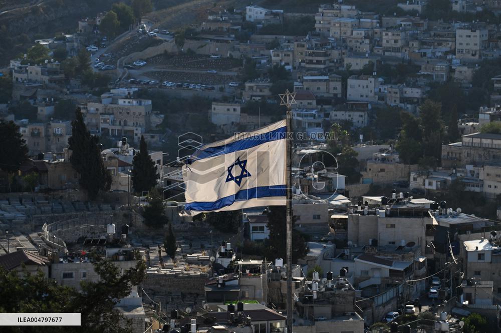 View From The Mount Of Olives Of The Old City In Jerusalem - Israel