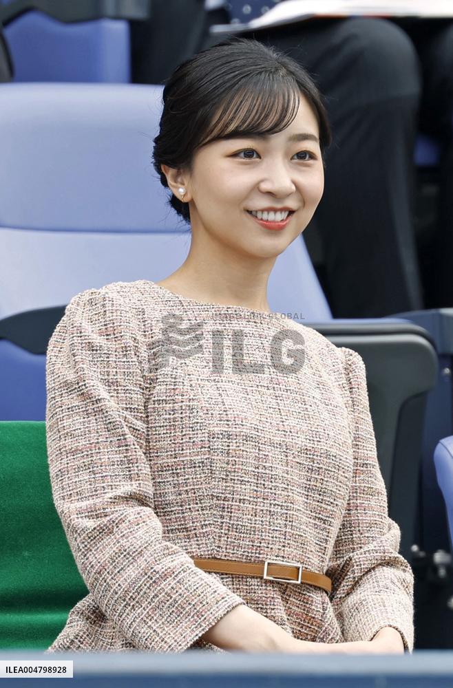 Princess Kako watches Japan national tennis championship final
