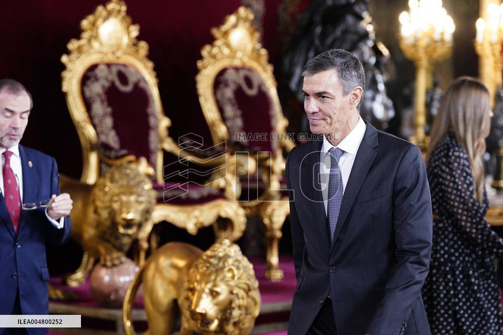 Royals Preside Over a Reception at the Royal Palace for National Holiday - Madrid