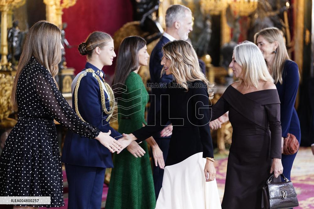 Royals Preside Over a Reception at the Royal Palace for National Holiday - Madrid