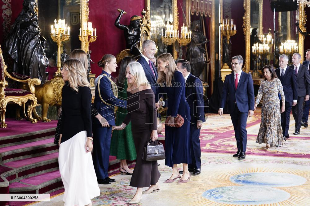 Royals Preside Over a Reception at the Royal Palace for National Holiday - Madrid