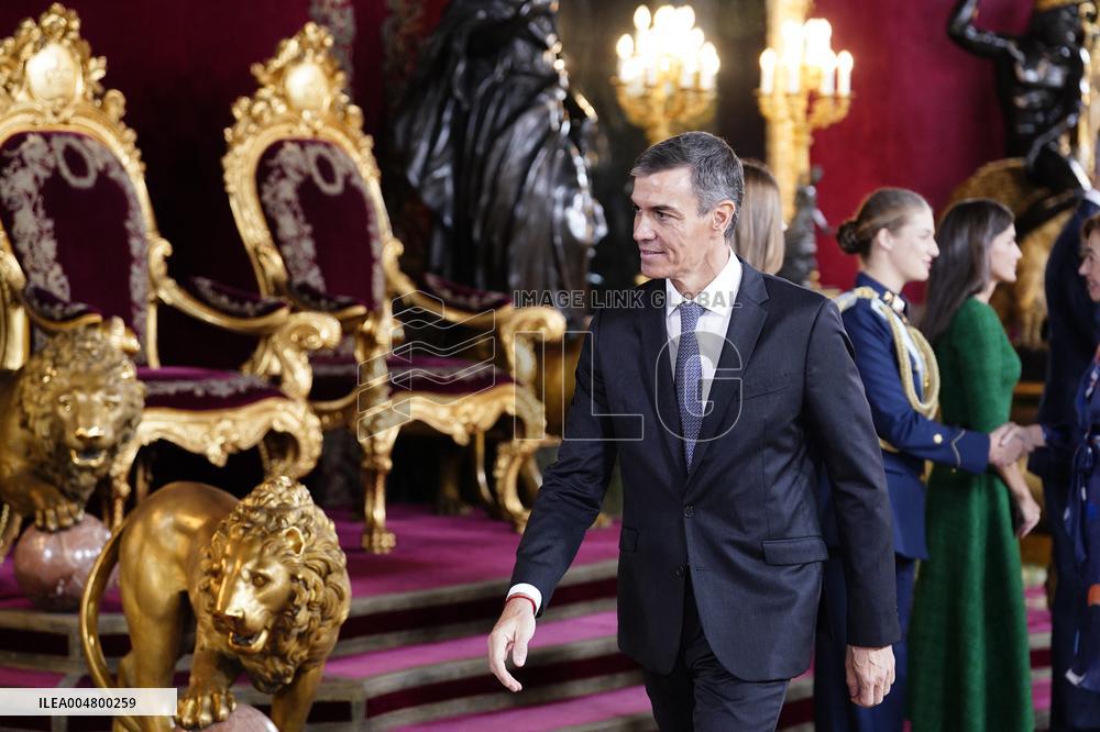 Royals Preside Over a Reception at the Royal Palace for National Holiday - Madrid