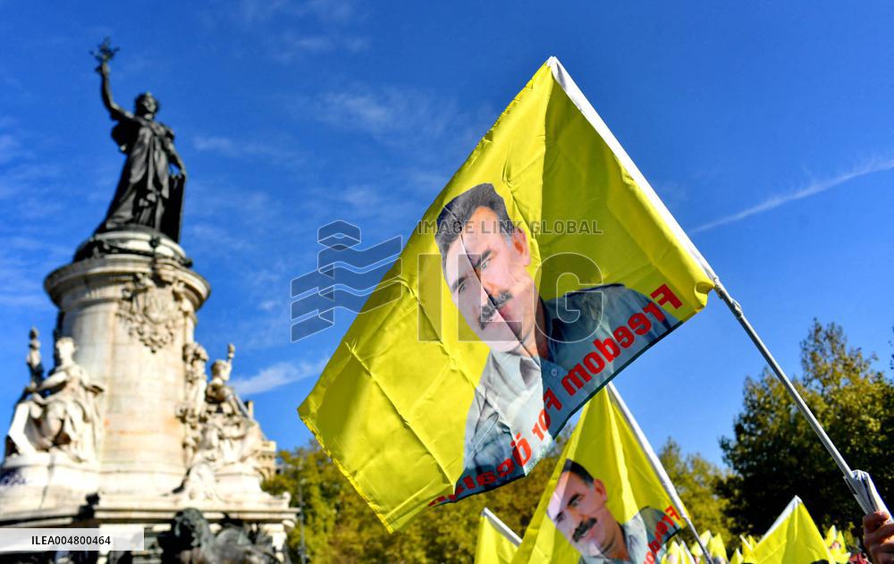 Demonstration to demand the release of PKK leader Abdullah Ocalan - Paris