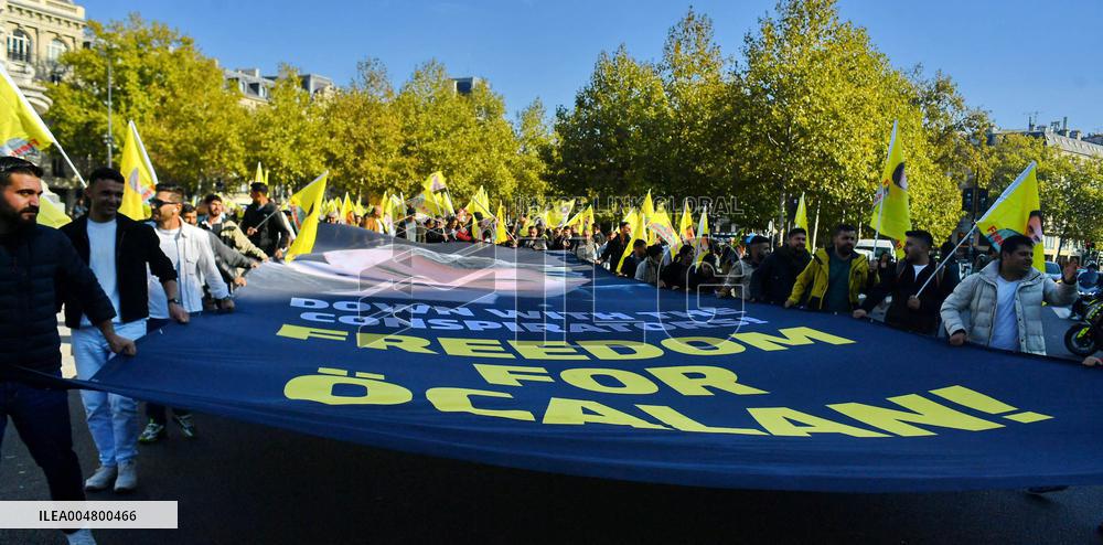 Demonstration to demand the release of PKK leader Abdullah Ocalan - Paris