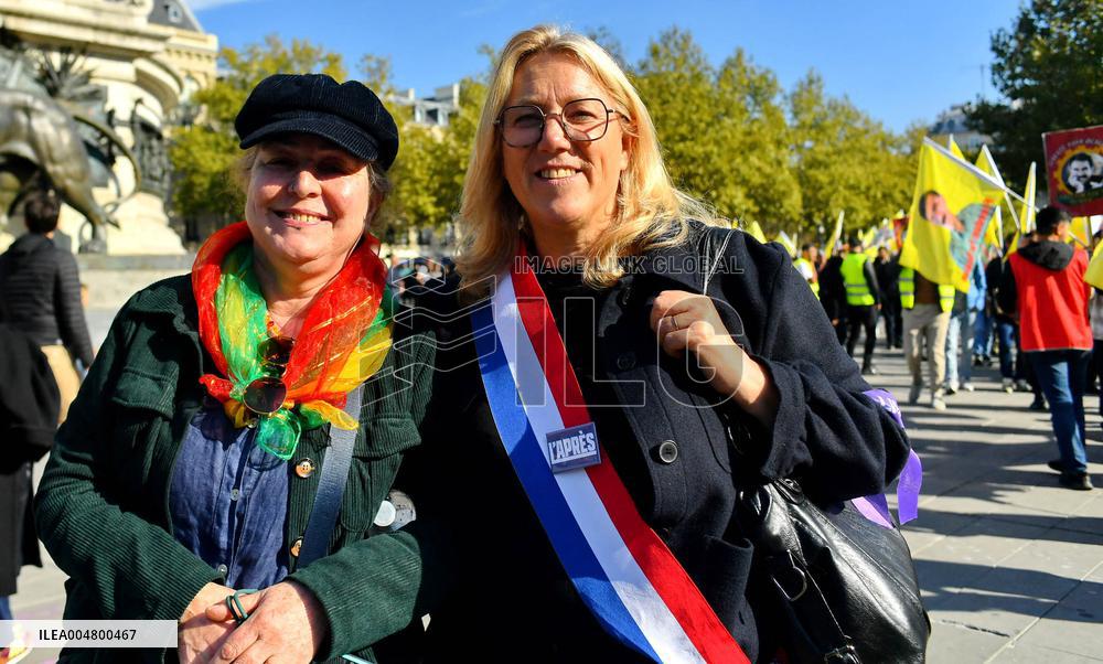 Demonstration to demand the release of PKK leader Abdullah Ocalan - Paris