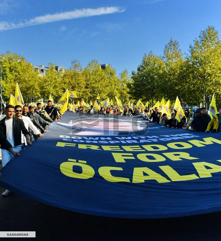 Demonstration to demand the release of PKK leader Abdullah Ocalan - Paris