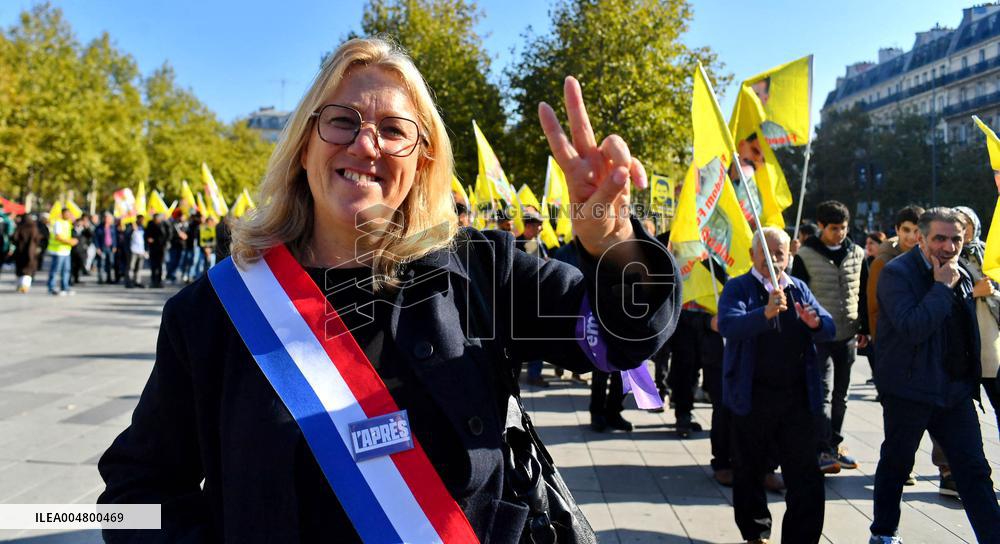 Demonstration to demand the release of PKK leader Abdullah Ocalan - Paris