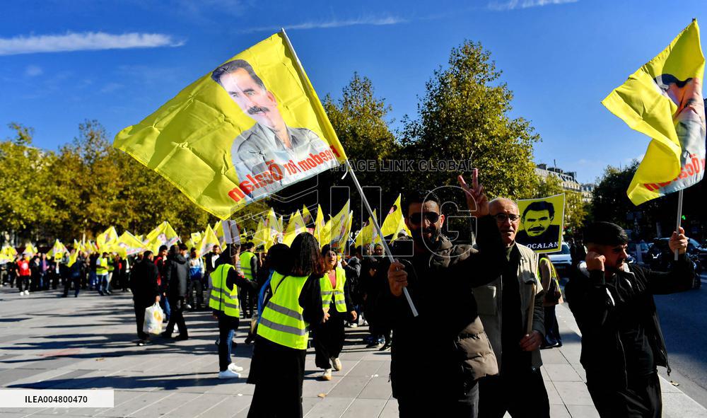 Demonstration to demand the release of PKK leader Abdullah Ocalan - Paris