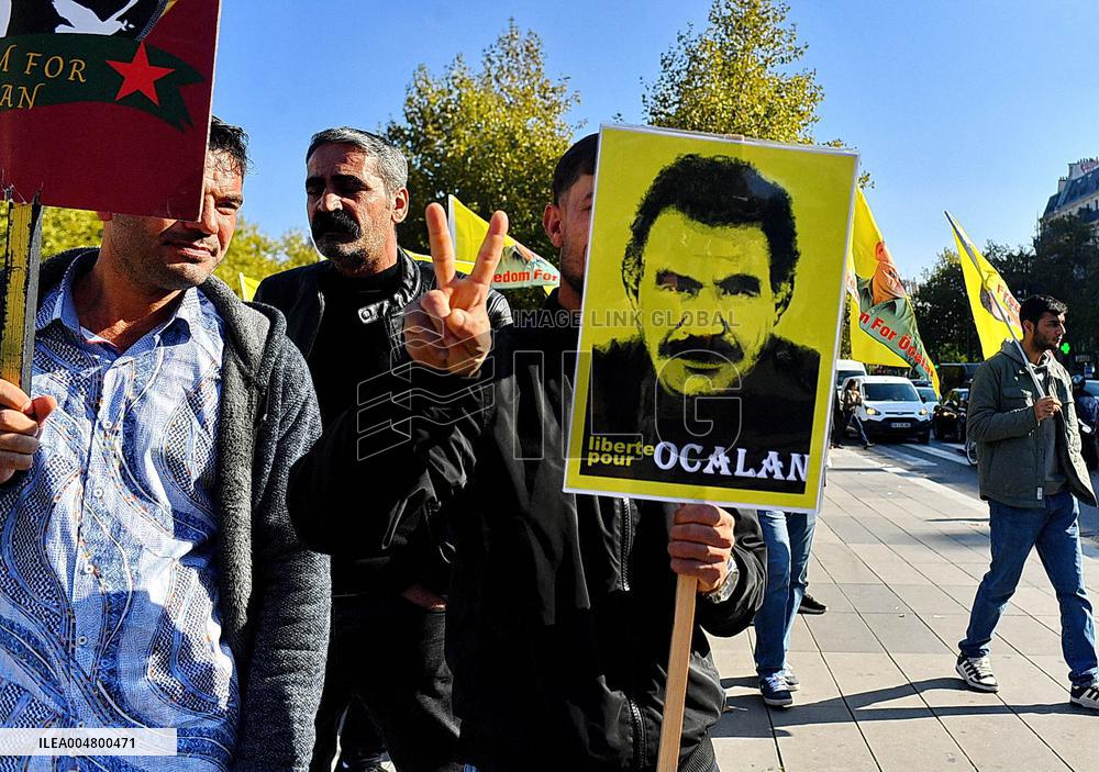 Demonstration to demand the release of PKK leader Abdullah Ocalan - Paris