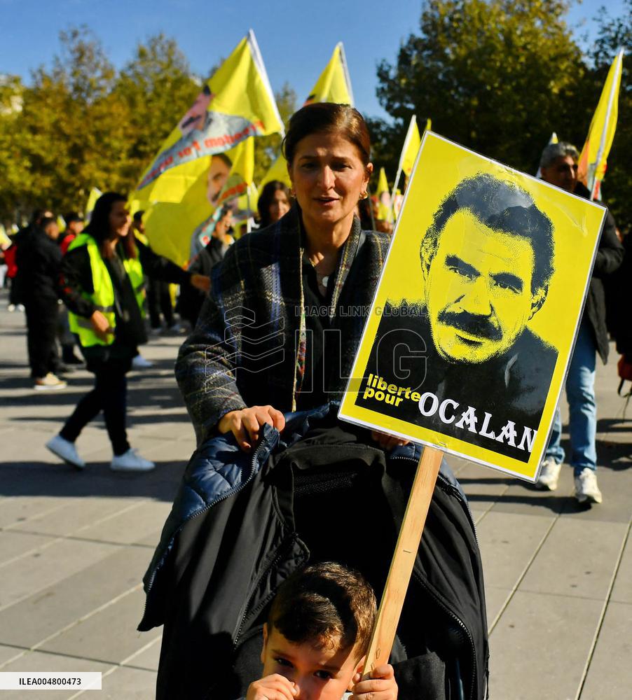 Demonstration to demand the release of PKK leader Abdullah Ocalan - Paris