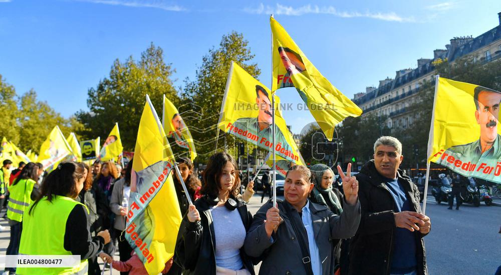 Demonstration to demand the release of PKK leader Abdullah Ocalan - Paris