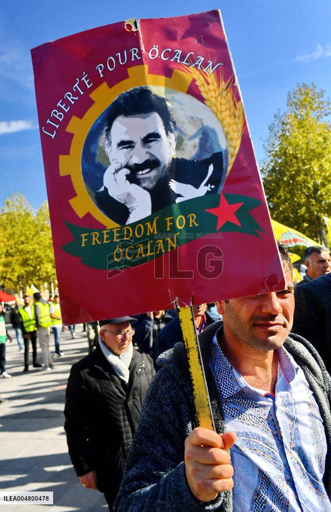Demonstration to demand the release of PKK leader Abdullah Ocalan - Paris