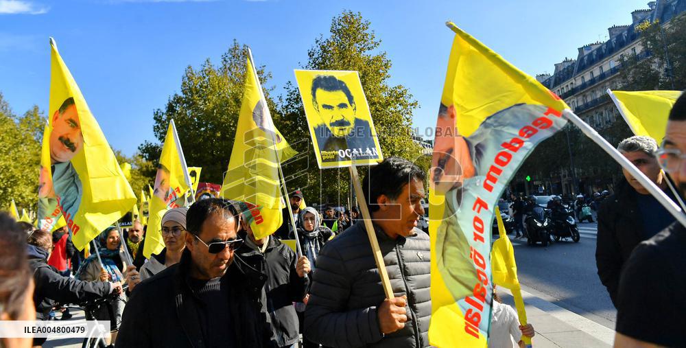 Demonstration to demand the release of PKK leader Abdullah Ocalan - Paris