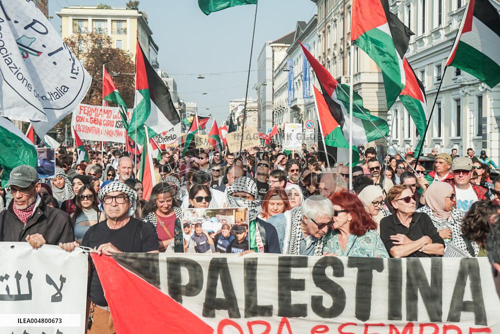 Palestine March in Milan - Italy
