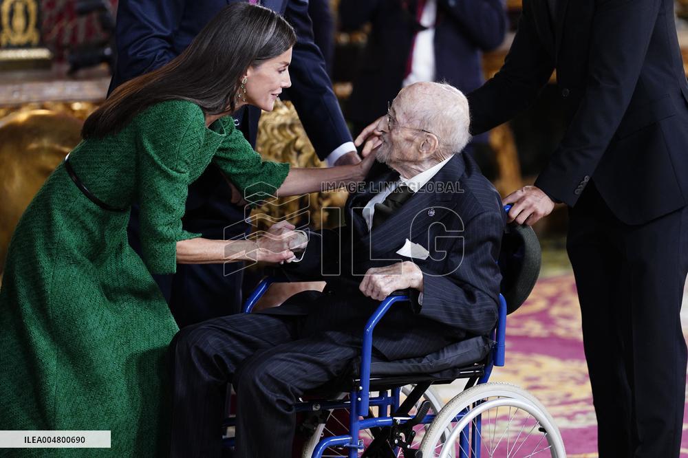 Royals Preside Over a Reception at the Royal Palace for National Holiday - Madrid
