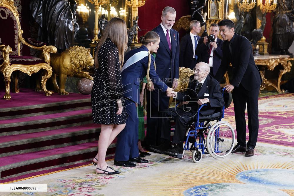 Royals Preside Over a Reception at the Royal Palace for National Holiday - Madrid