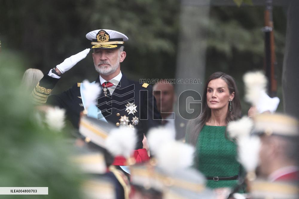 Spanish Royals At The Military Parade on National Day - Madrid