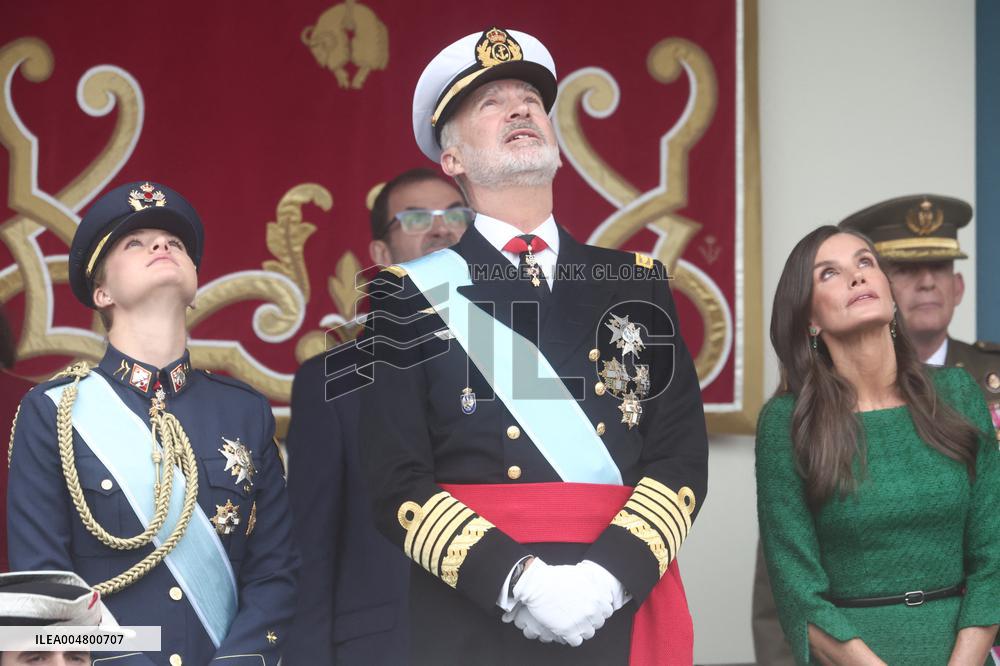 Spanish Royals At The Military Parade on National Day - Madrid