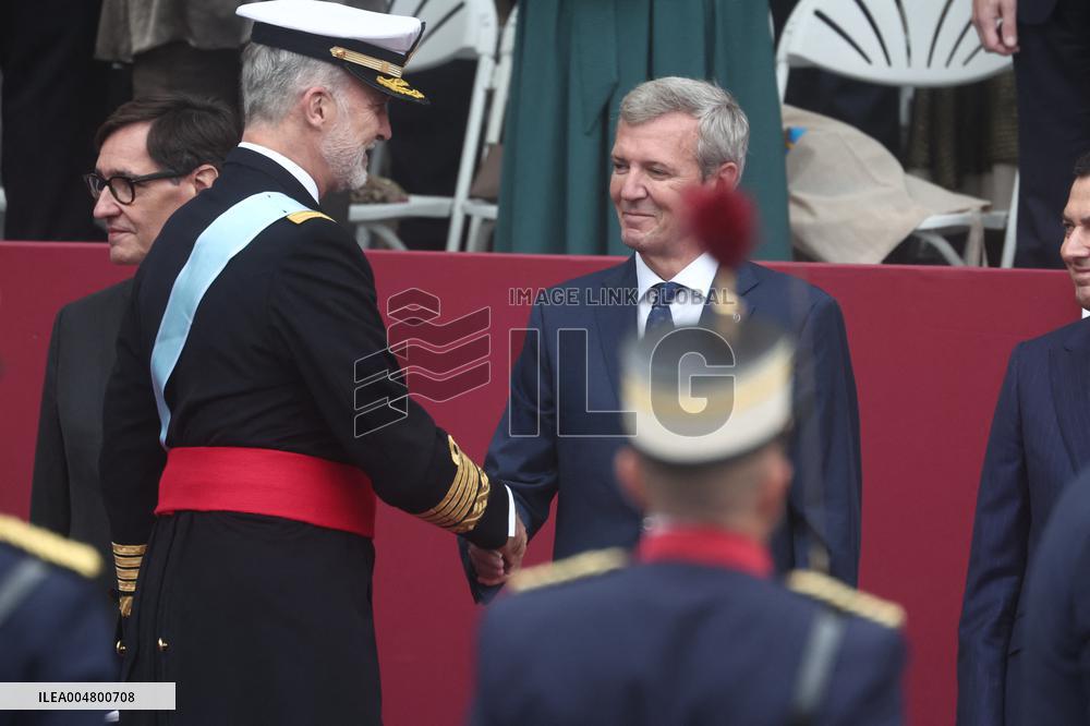 Spanish Royals At The Military Parade on National Day - Madrid