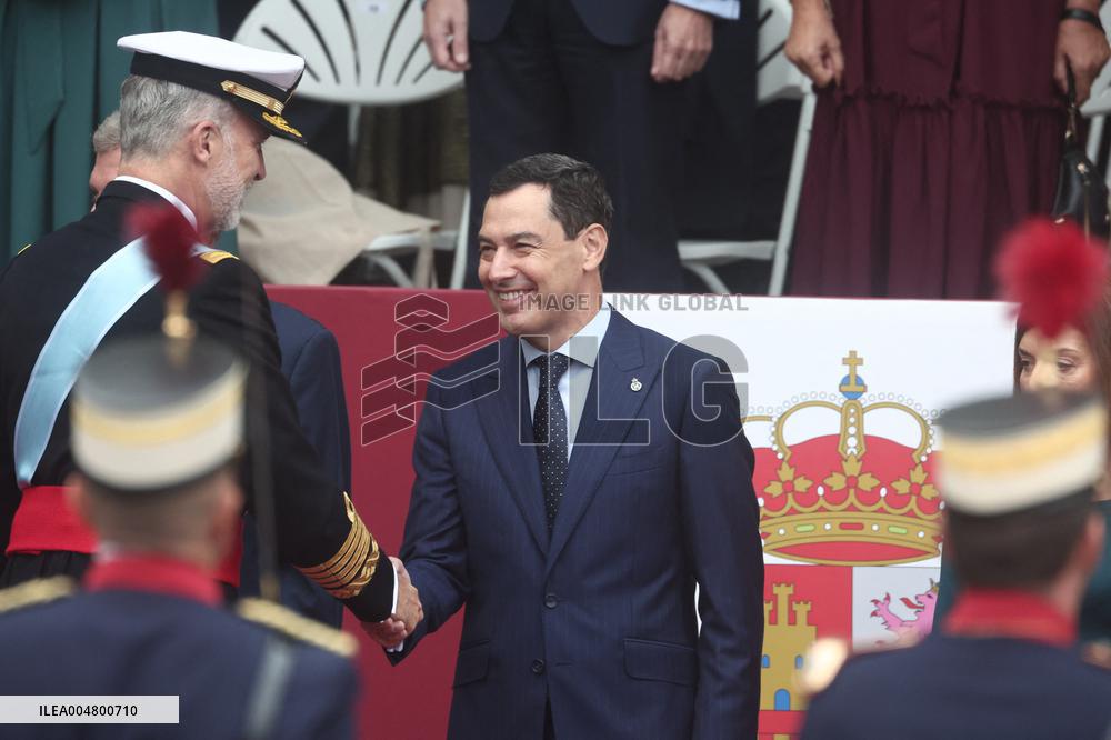 Spanish Royals At The Military Parade on National Day - Madrid