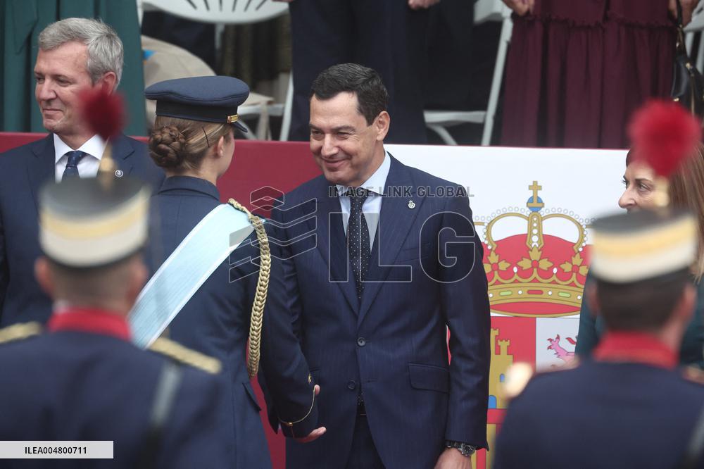Spanish Royals At The Military Parade on National Day - Madrid