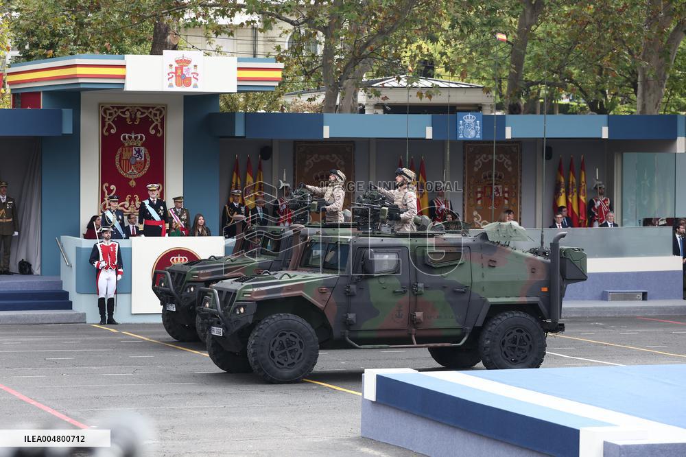 Spanish Royals At The Military Parade on National Day - Madrid