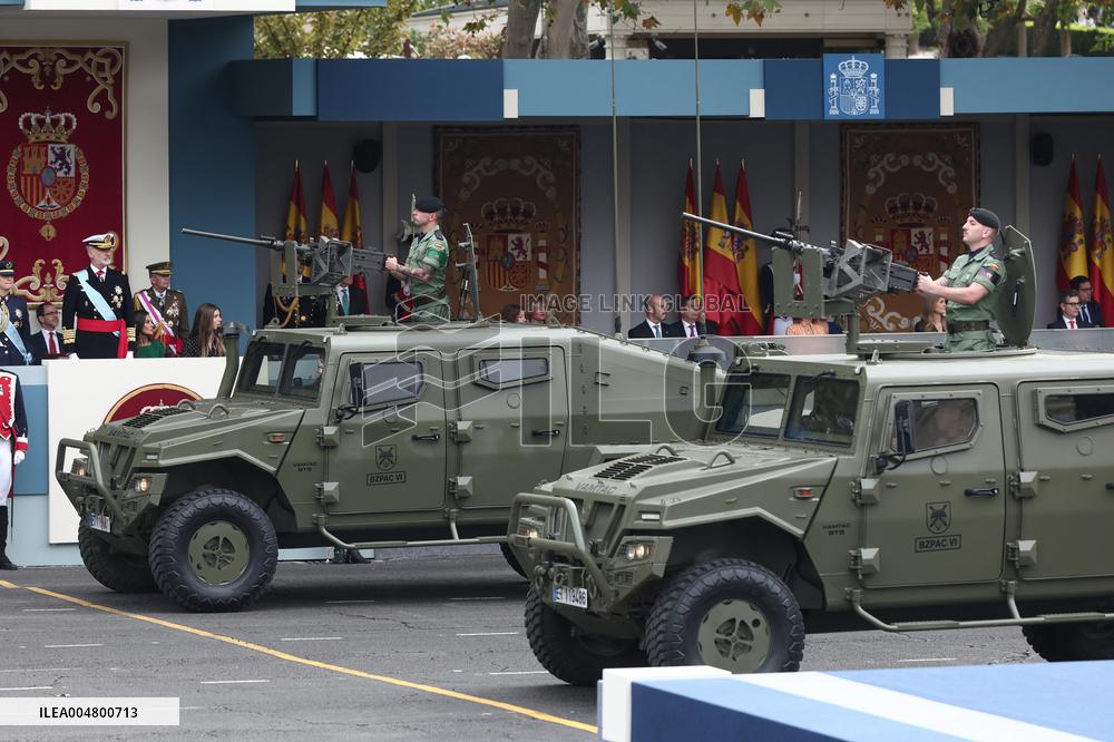 Spanish Royals At The Military Parade on National Day - Madrid